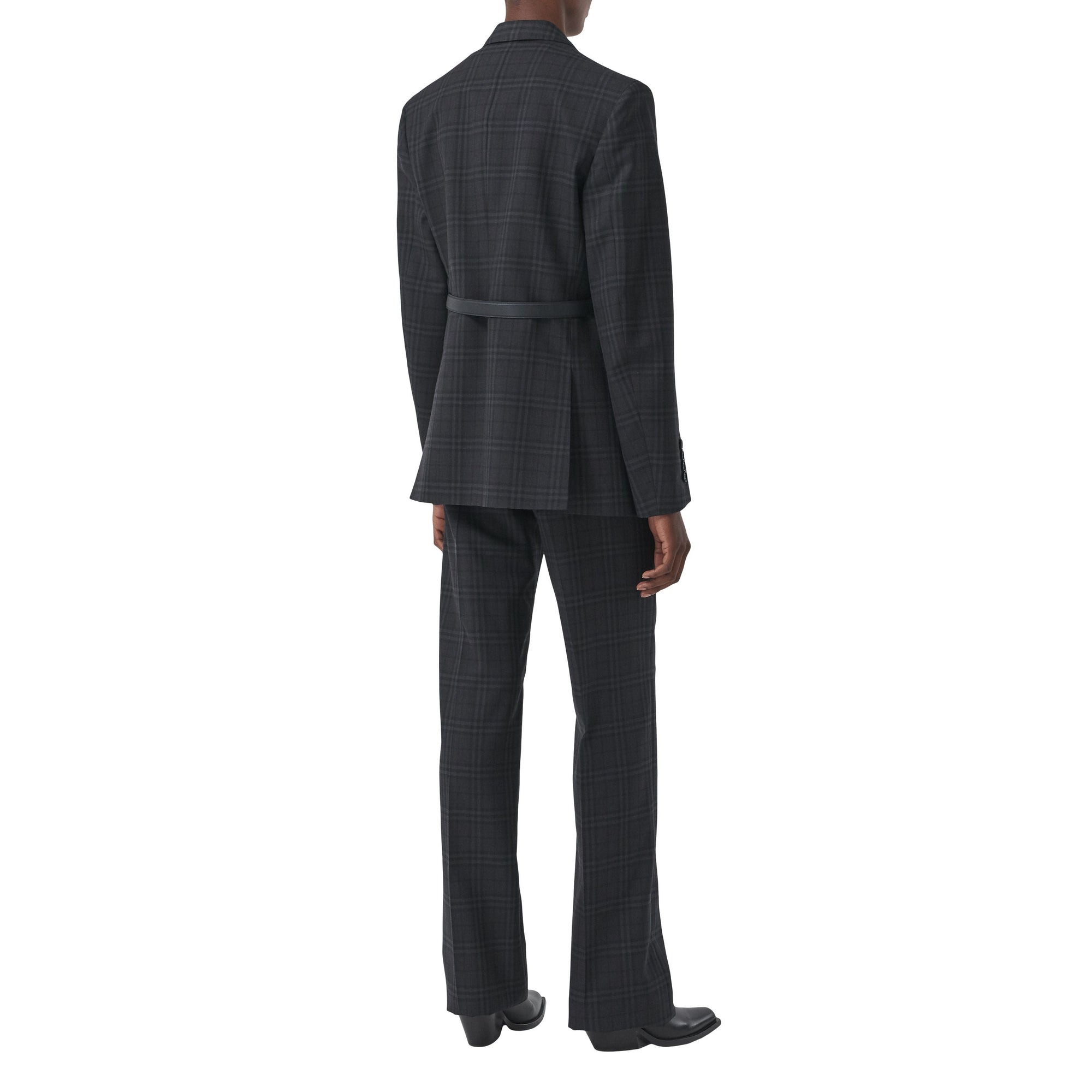 Pantalon tailleur en laine Check - Dark Charcoal Check