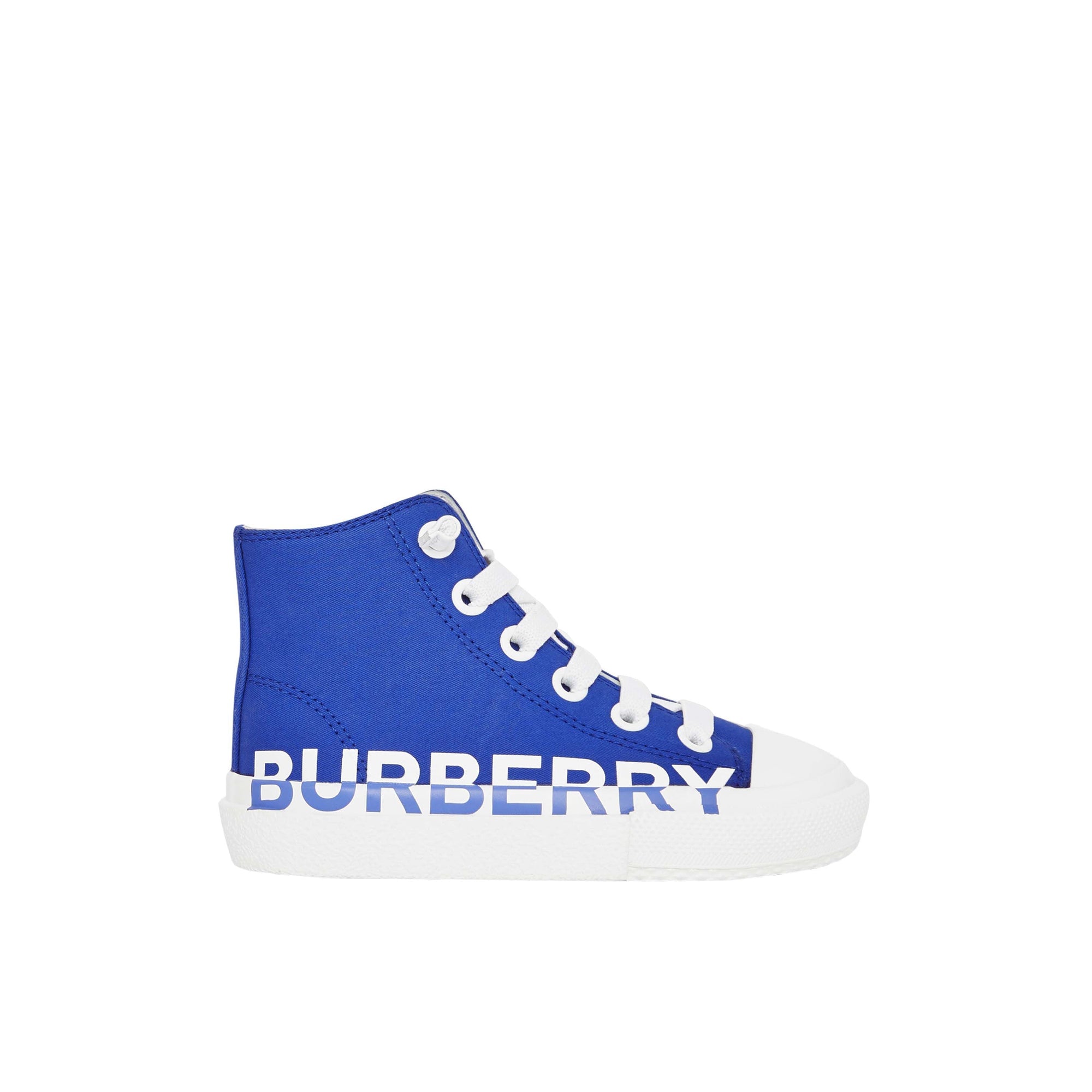 Sneakers montantes en gabardine de coton avec logo - Cobalt Blue