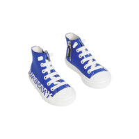 Sneakers montantes en gabardine de coton avec logo - Cobalt Blue