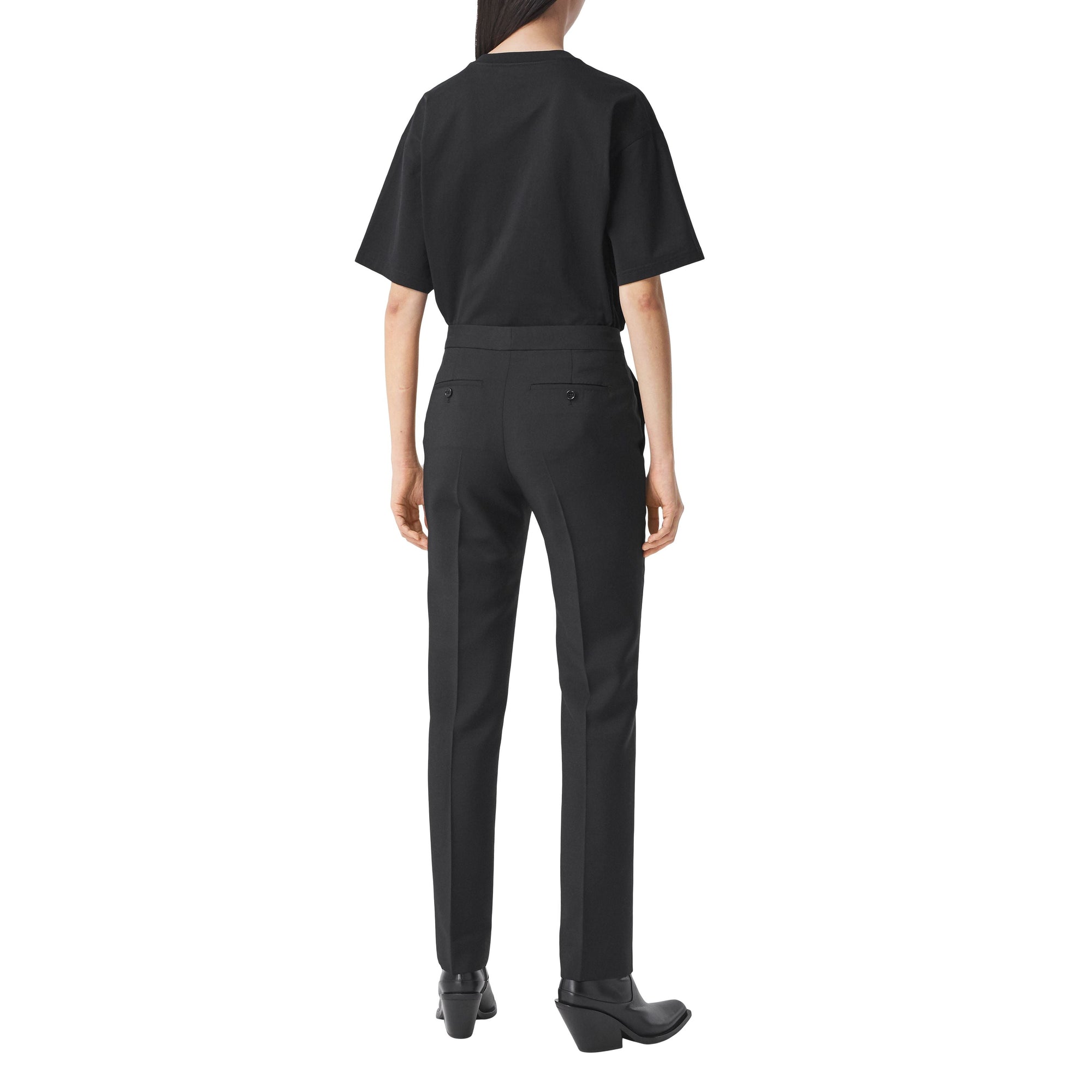 T-shirt oversize en coton à motif daim brodé - Black