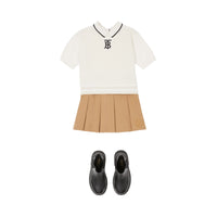 Jupe plissée à motif monogramme - Archive Beige