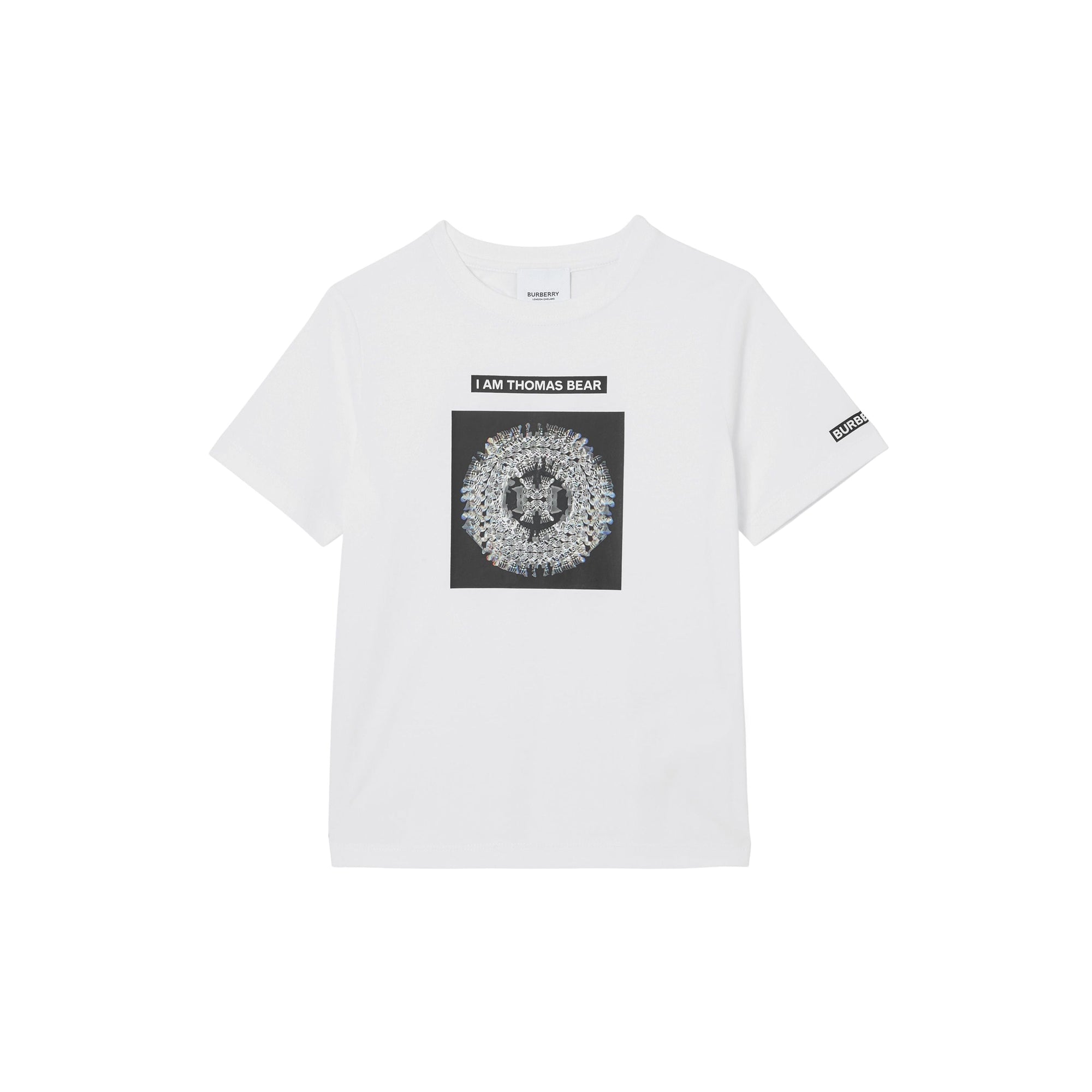 T-shirt en coton à imprimé montage - White