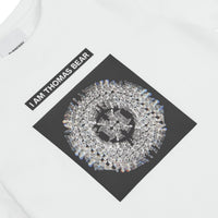 T-shirt en coton à imprimé montage - White