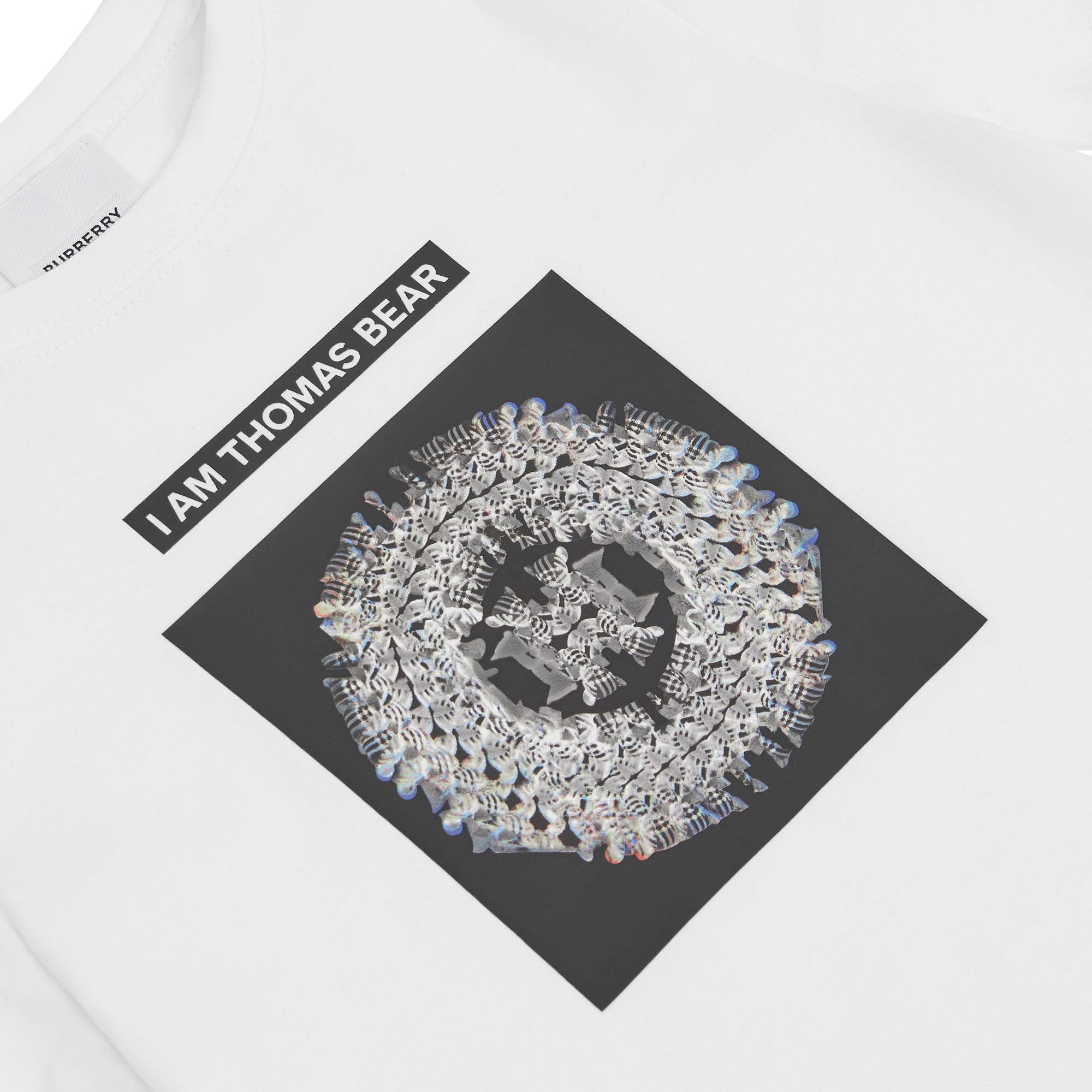 T-shirt en coton à imprimé montage - White