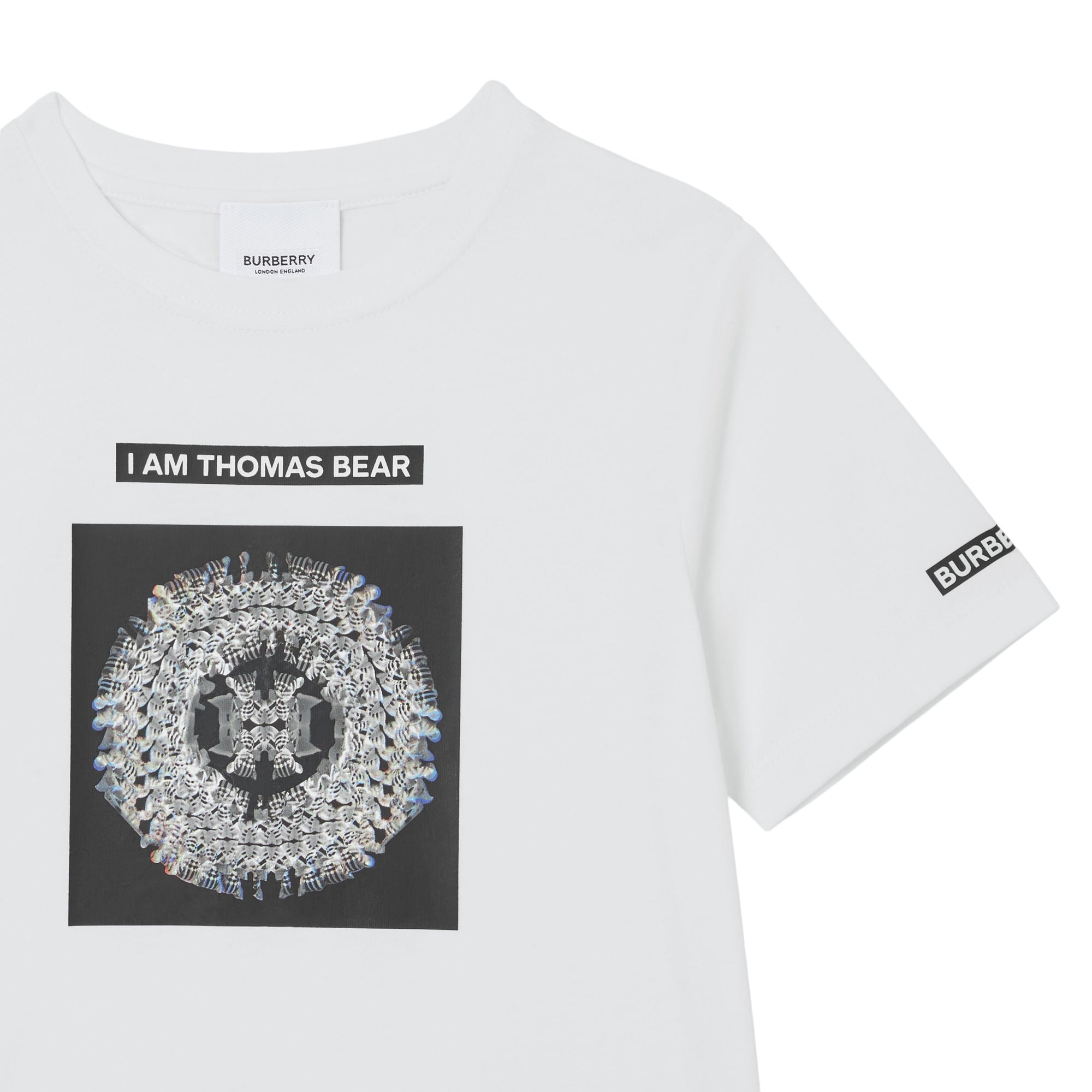 T-shirt en coton à imprimé montage - White