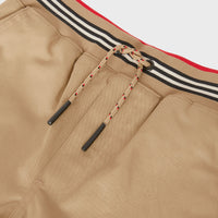 Short en sergé de coton avec rayures iconiques - Archive Beige