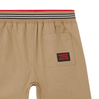 Short en sergé de coton avec rayures iconiques - Archive Beige
