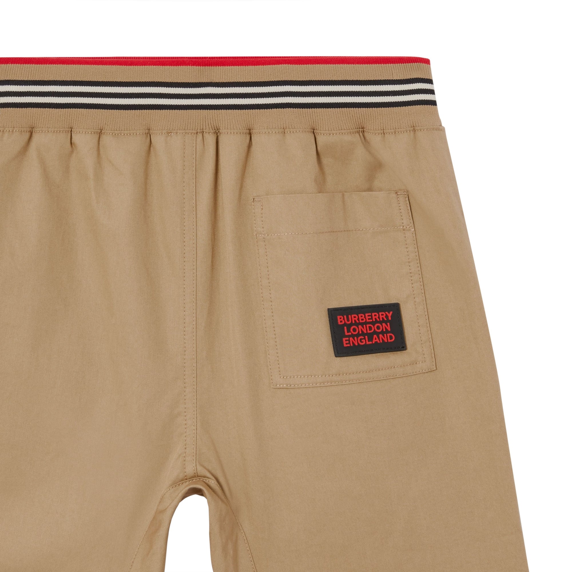 Short en sergé de coton avec rayures iconiques - Archive Beige