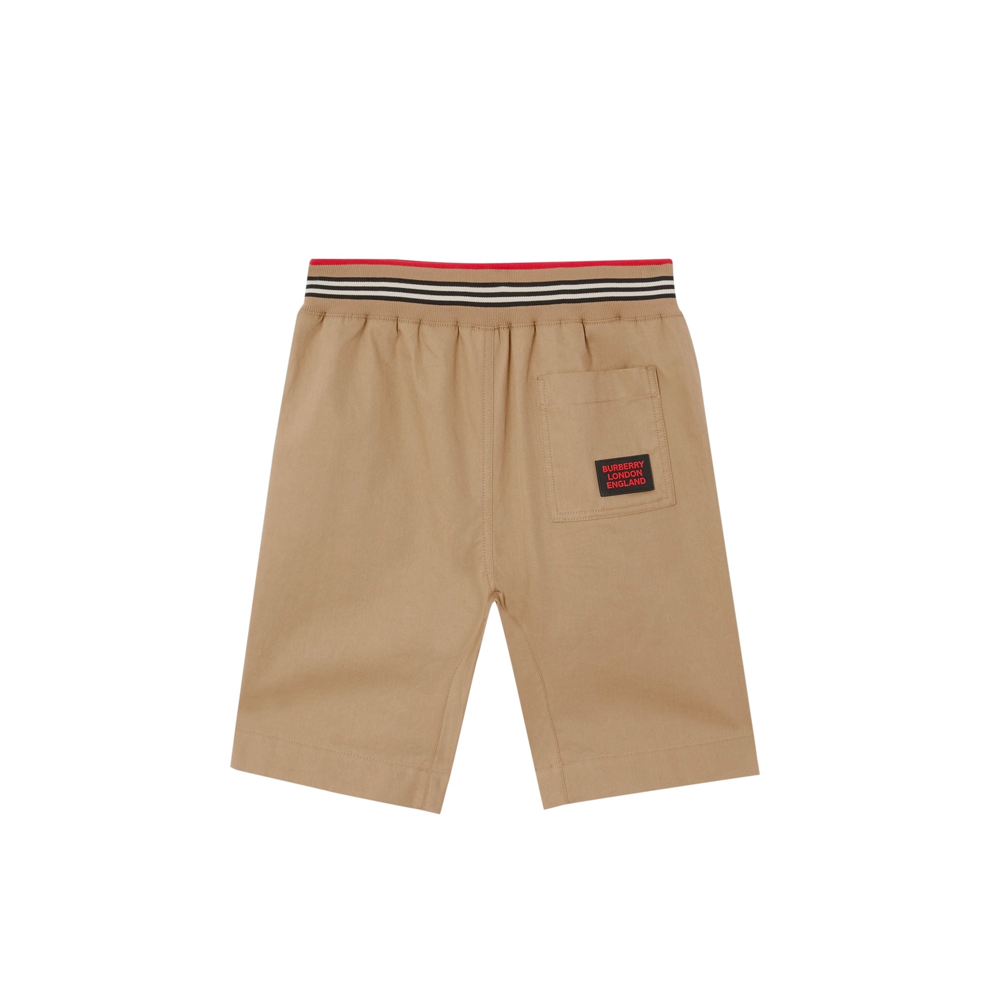 Short en sergé de coton avec rayures iconiques - Archive Beige