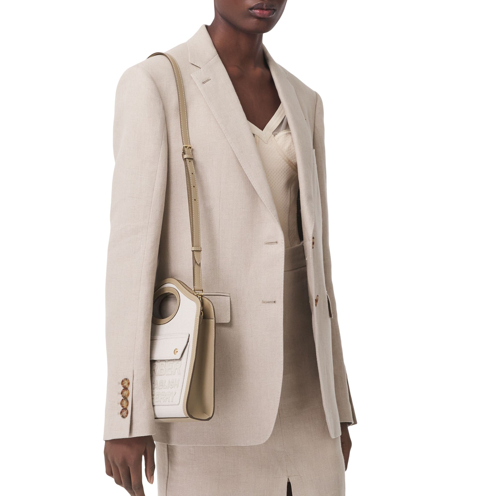Mini sac Pocket en toile de lin et coton Horseferry - Ecru