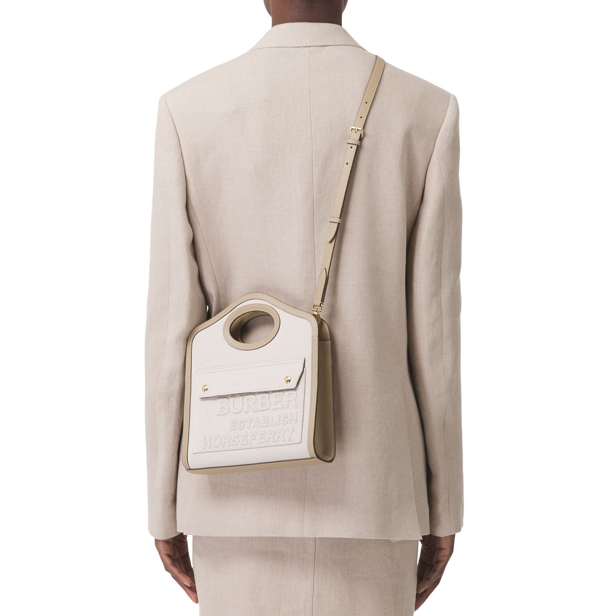 Mini sac Pocket en toile de lin et coton Horseferry - Ecru