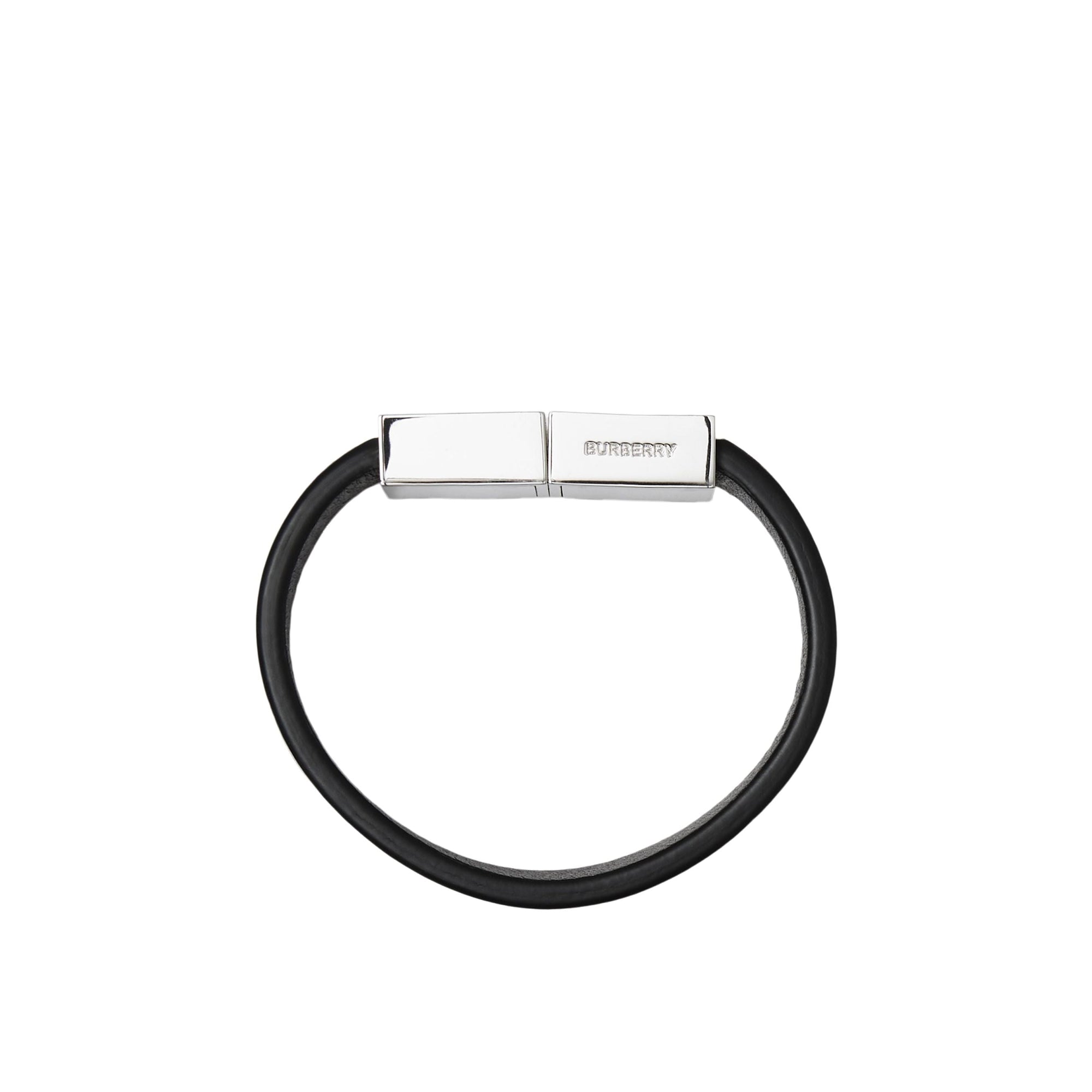 Bracelet en cuir et plaqué palladium - Black & Palladiom