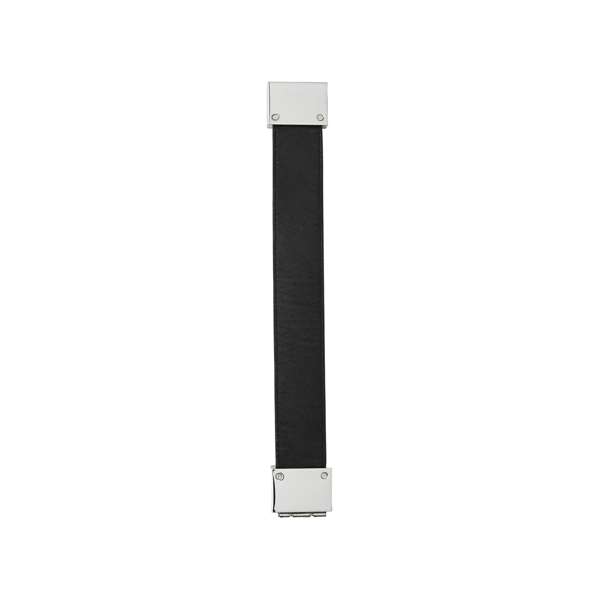 Bracelet en cuir et plaqué palladium - Black & Palladiom