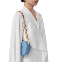 Mini sac Olympia zippé en cuir - Blue Topaz