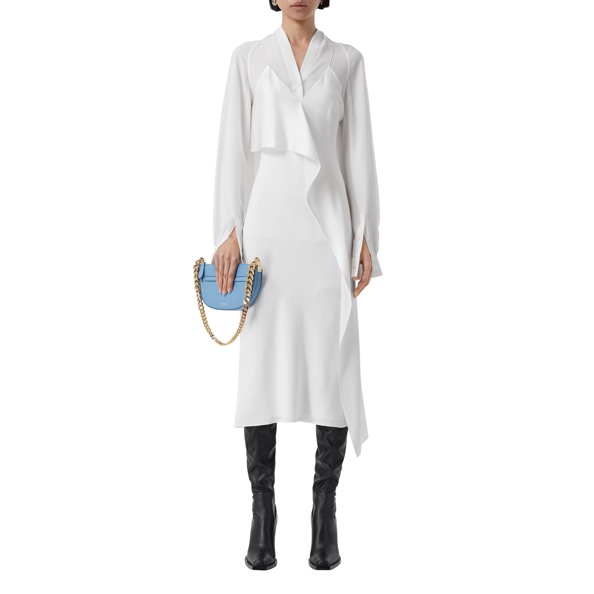 Mini sac Olympia zippé en cuir - Blue Topaz