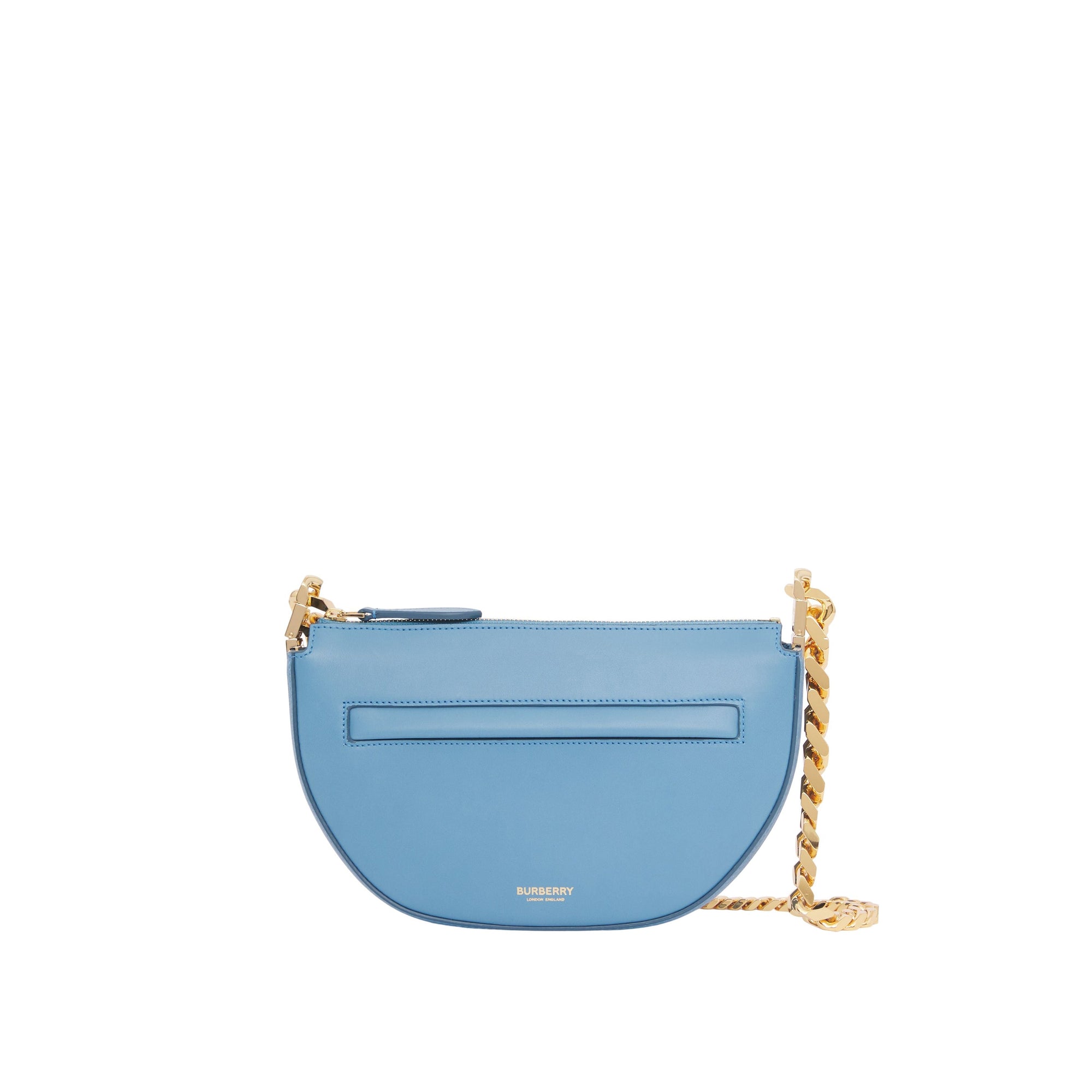 Mini sac Olympia zippé en cuir - Blue Topaz