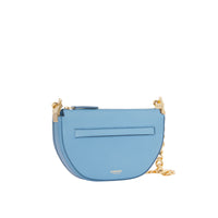 Mini sac Olympia zippé en cuir - Blue Topaz