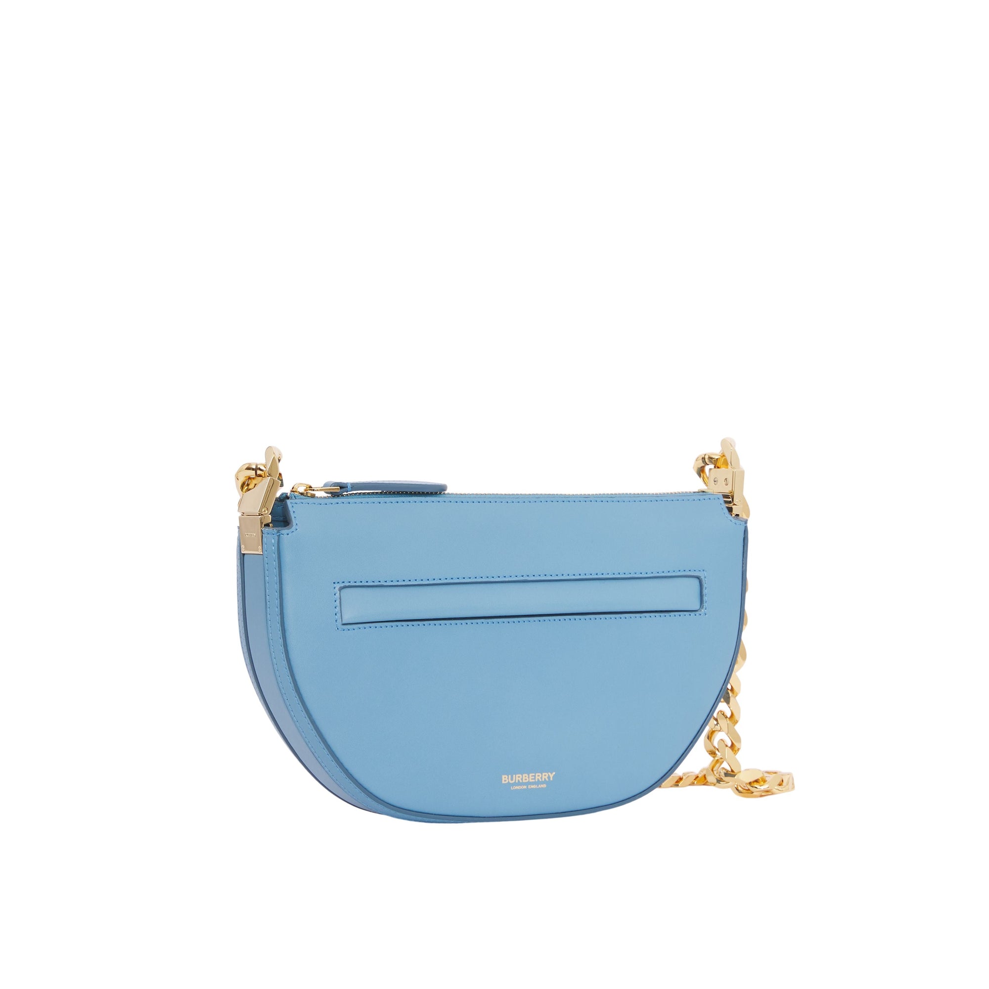 Mini sac Olympia zippé en cuir - Blue Topaz
