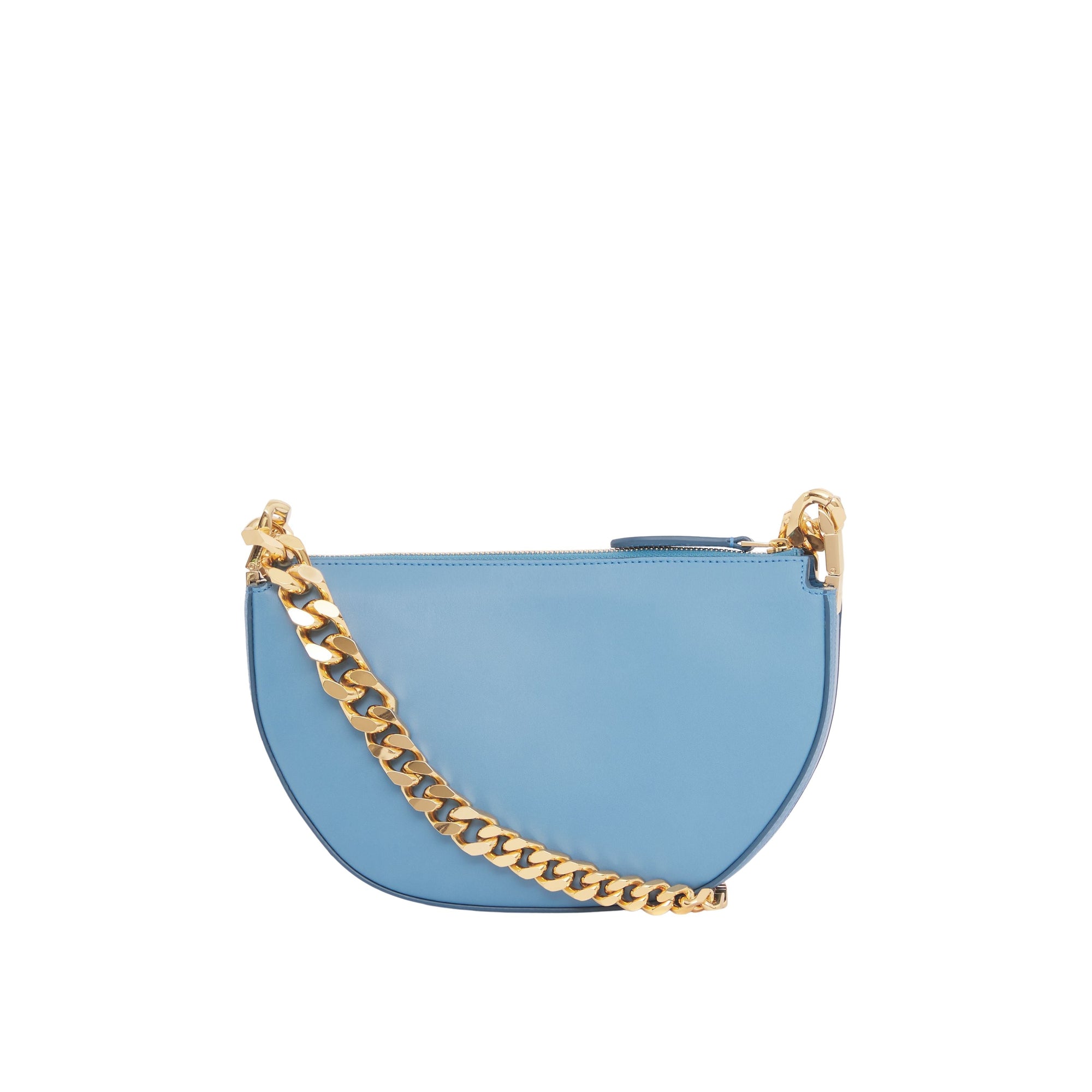 Mini sac Olympia zippé en cuir - Blue Topaz