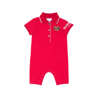 Combinaison en piqué de coton à motif Thomas Bear - Bright Red