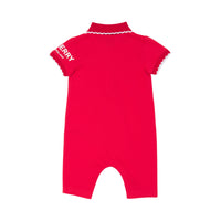 Combinaison en piqué de coton à motif Thomas Bear - Bright Red