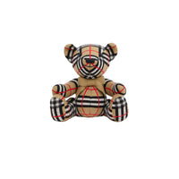 Peluche ours en laine à carreaux - Archive Beige