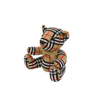 Peluche ours en laine à carreaux - Archive Beige