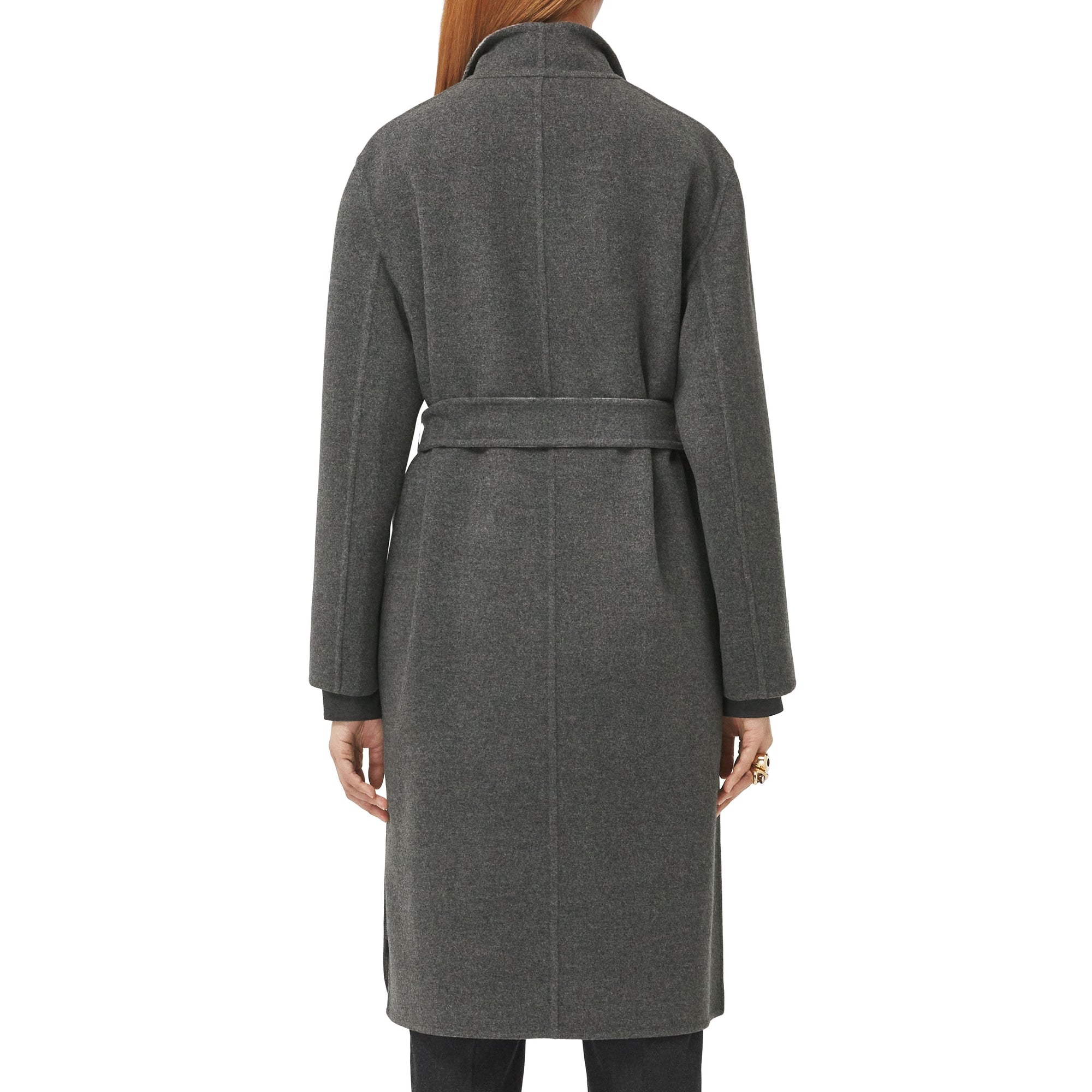 Manteau réversible en laine à motif check - Shale Grey Check