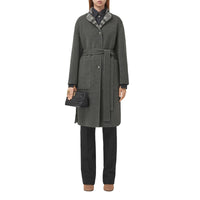 Manteau réversible en laine à motif check - Shale Grey Check
