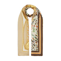 Foulard en soie à imprimé montage - Beige