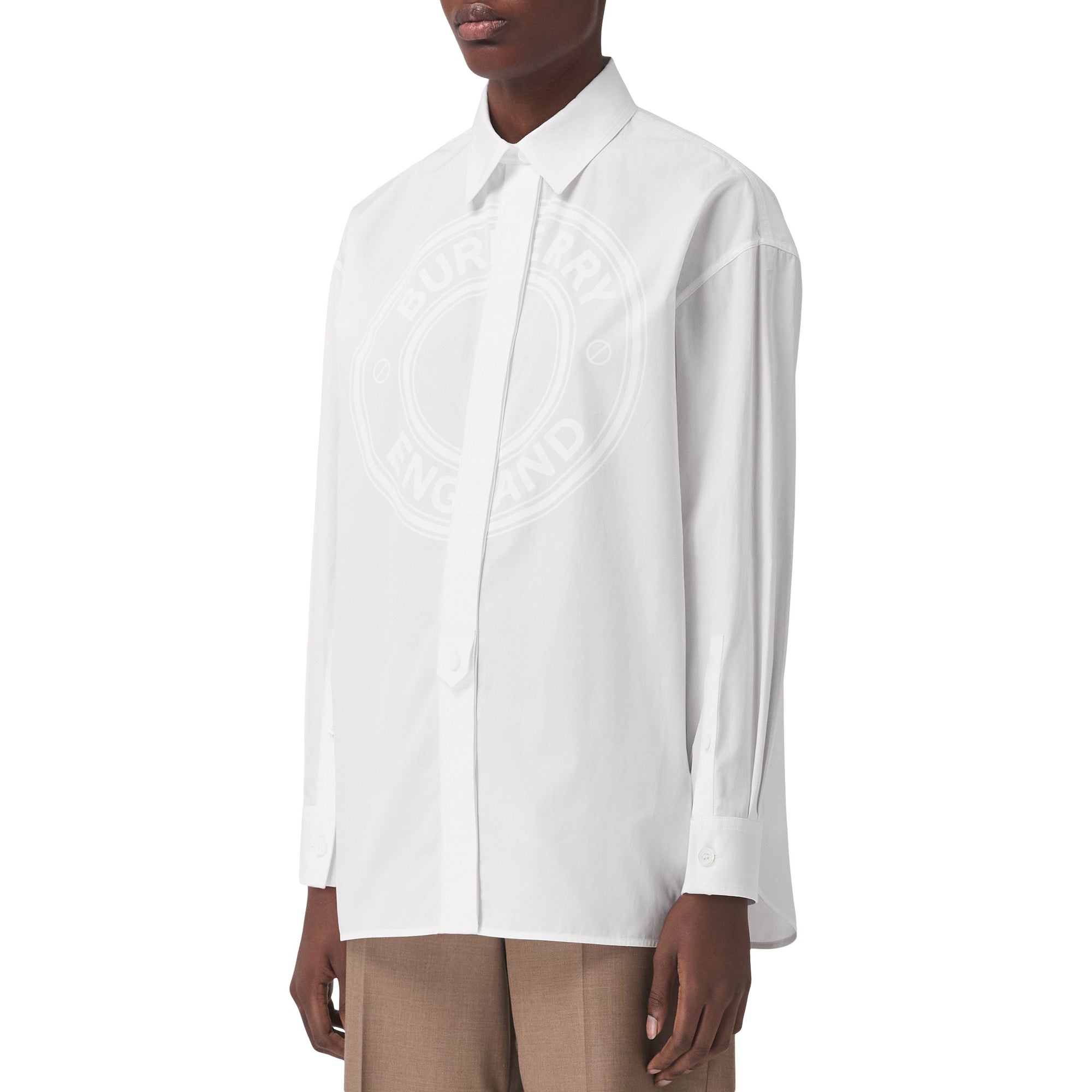 Chemise Oxford oversize en coton avec logo - Optic White