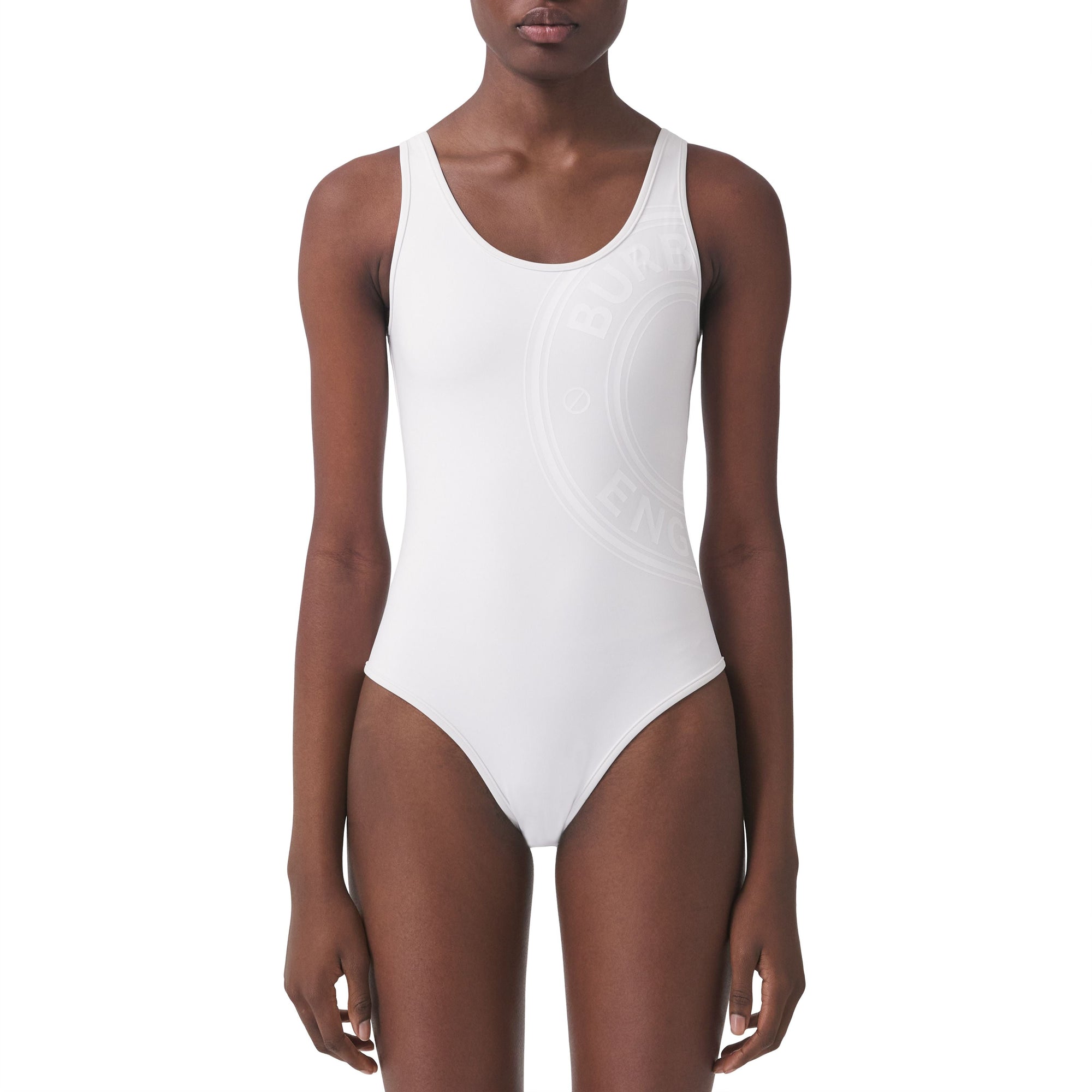 Maillot de bain stretch avec logo - White