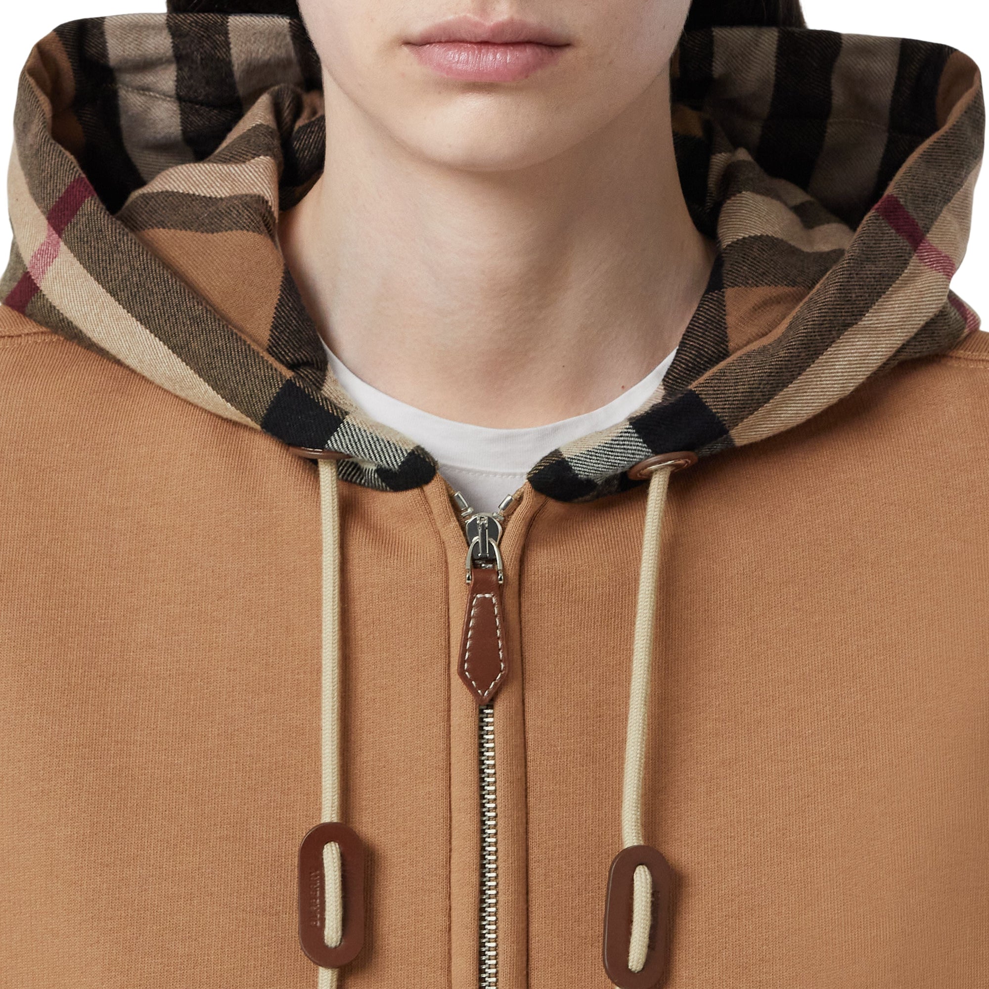 Sweat à capuche zippé surdimensionné - Camel