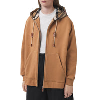 Sweat à capuche zippé surdimensionné - Camel