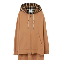 Sweat à capuche zippé surdimensionné - Camel
