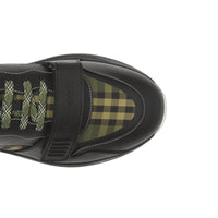 Sneakers en toile de coton et cuir Check - Military Green