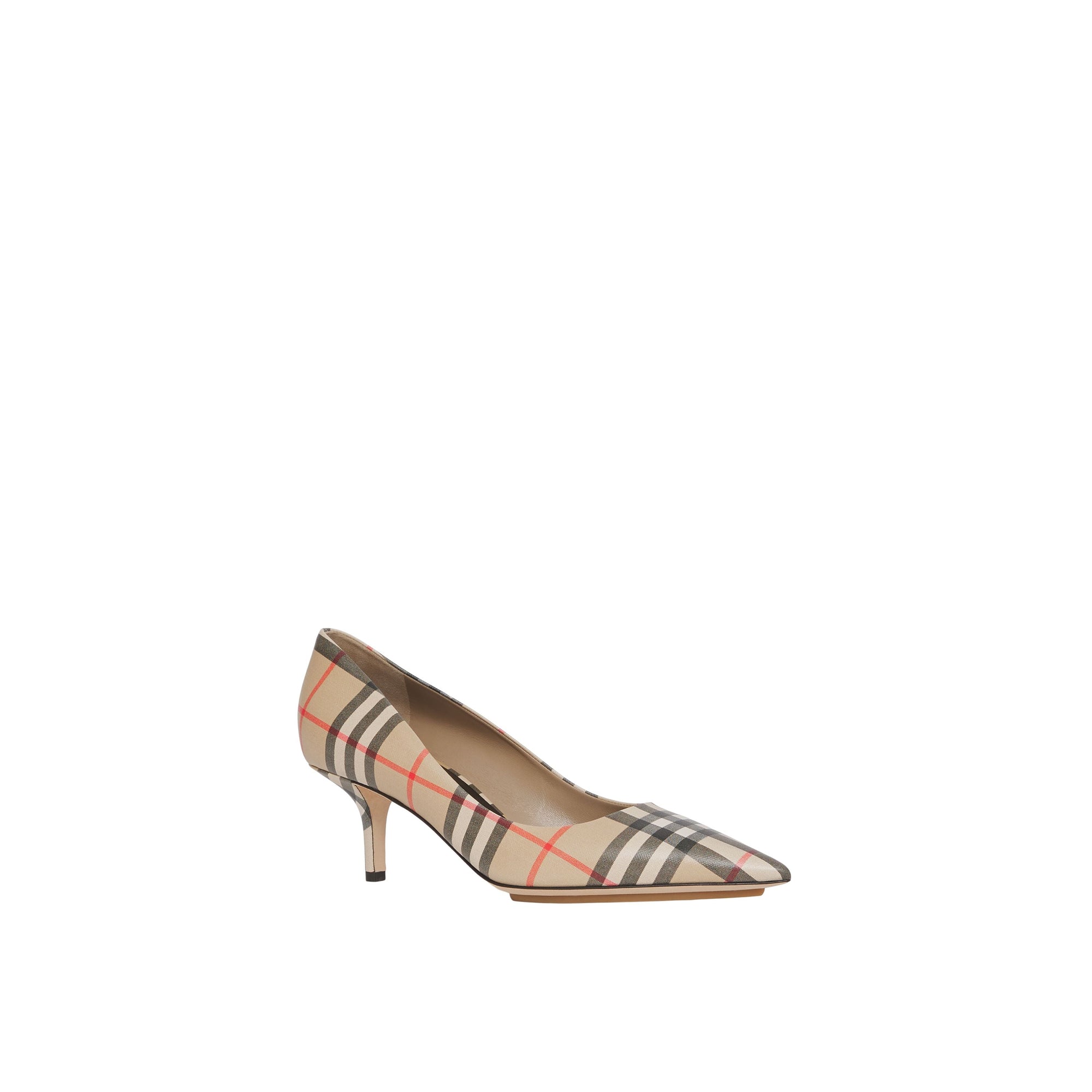 Escarpins à bout pointu en cuir à motif Vintage check - Archive Beige Check
