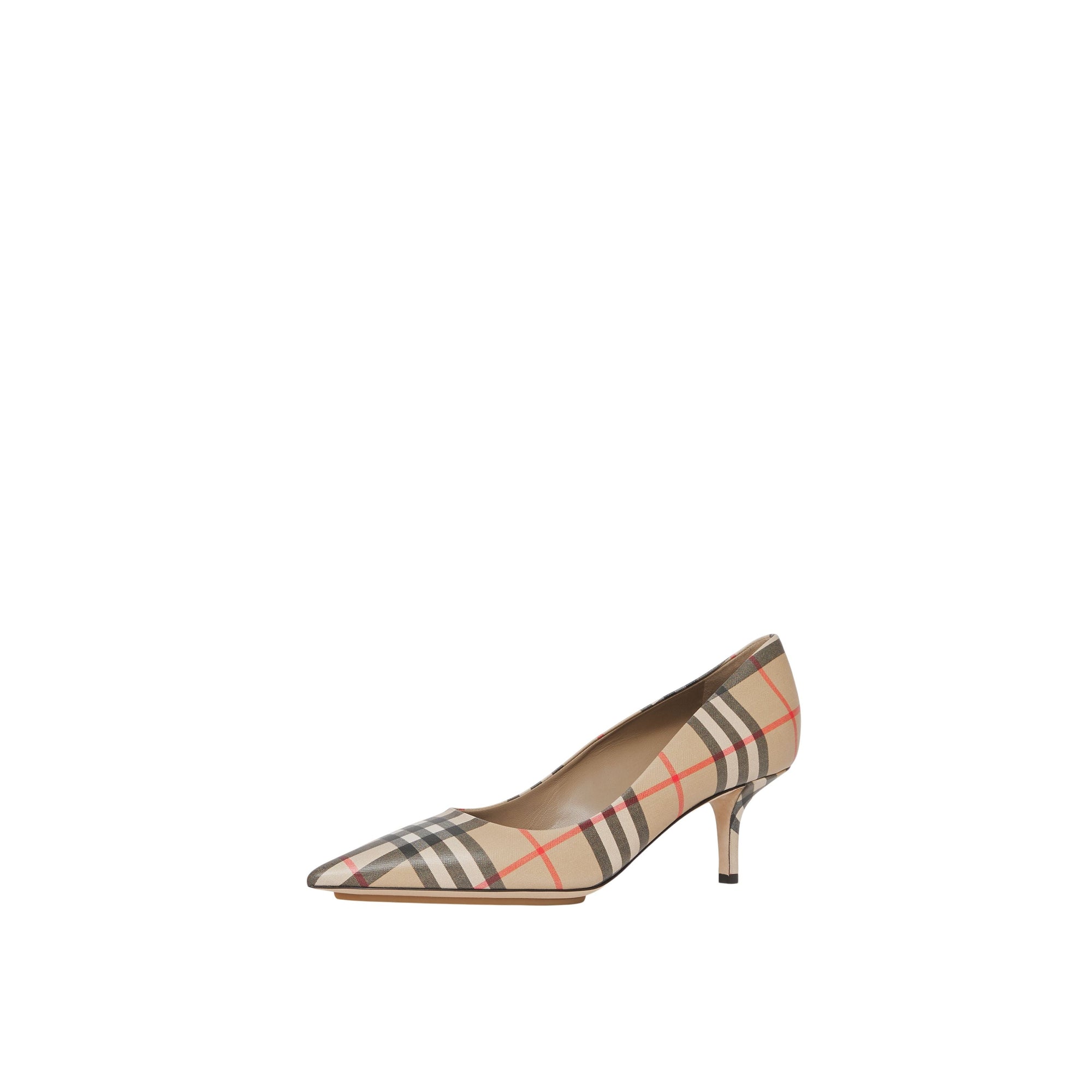 Escarpins à bout pointu en cuir à motif Vintage check - Archive Beige Check