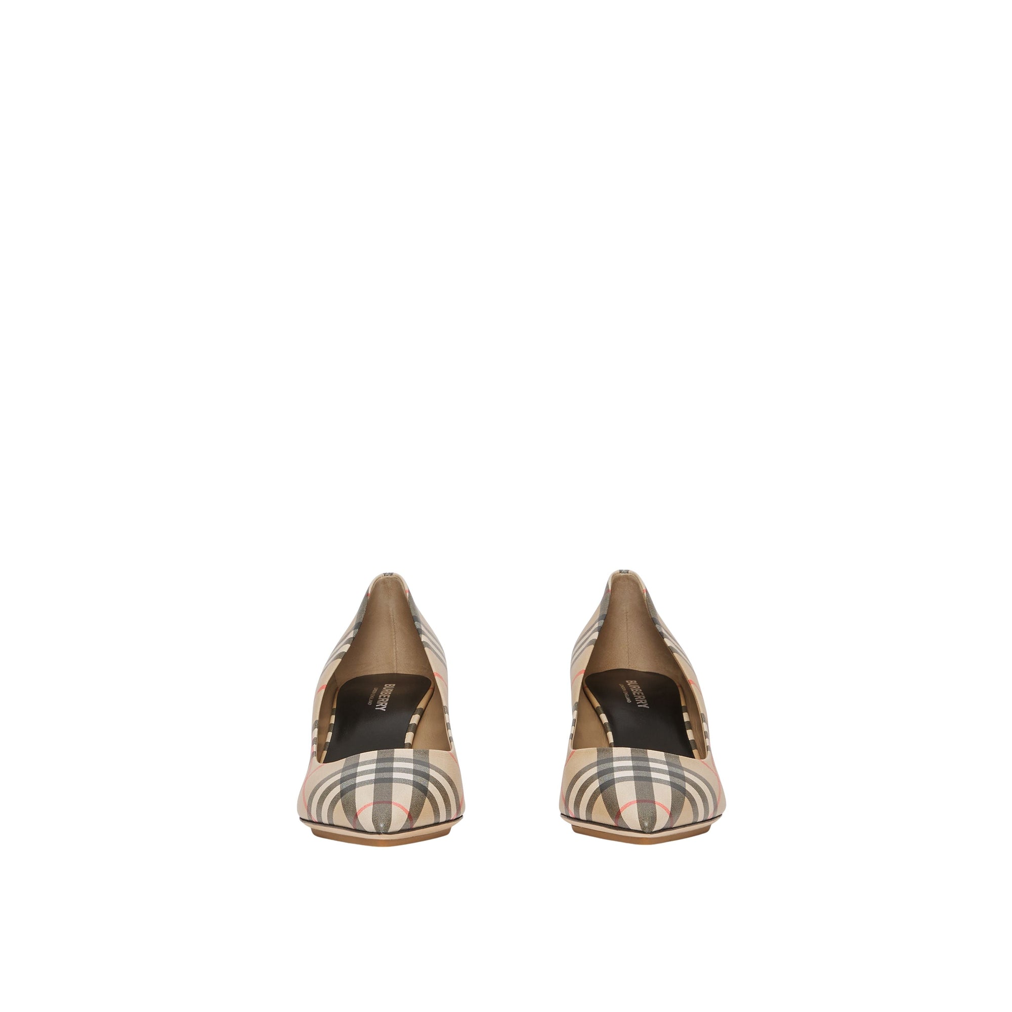 Escarpins à bout pointu en cuir à motif Vintage check - Archive Beige Check