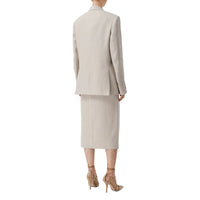 Jupe crayon tailleur sur mesure en lin - Oatmeal