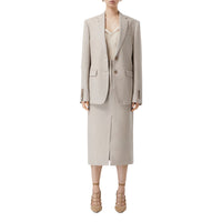 Jupe crayon tailleur sur mesure en lin - Oatmeal