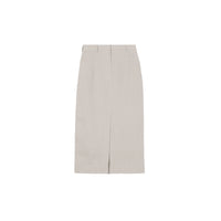 Jupe crayon tailleur sur mesure en lin - Oatmeal