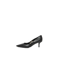 Escarpins à bout pointu en cuir à œillets - Black