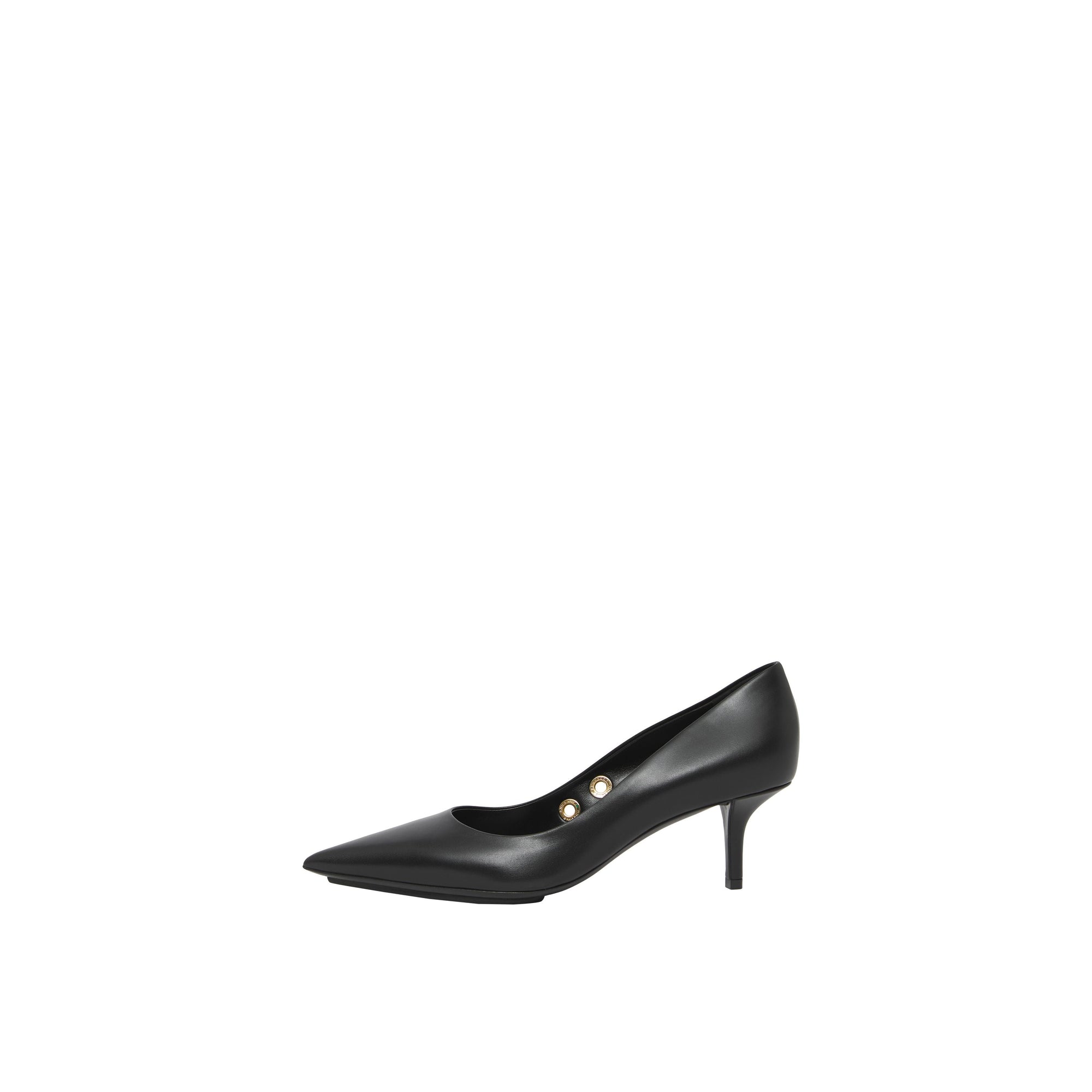 Escarpins à bout pointu en cuir à œillets - Black