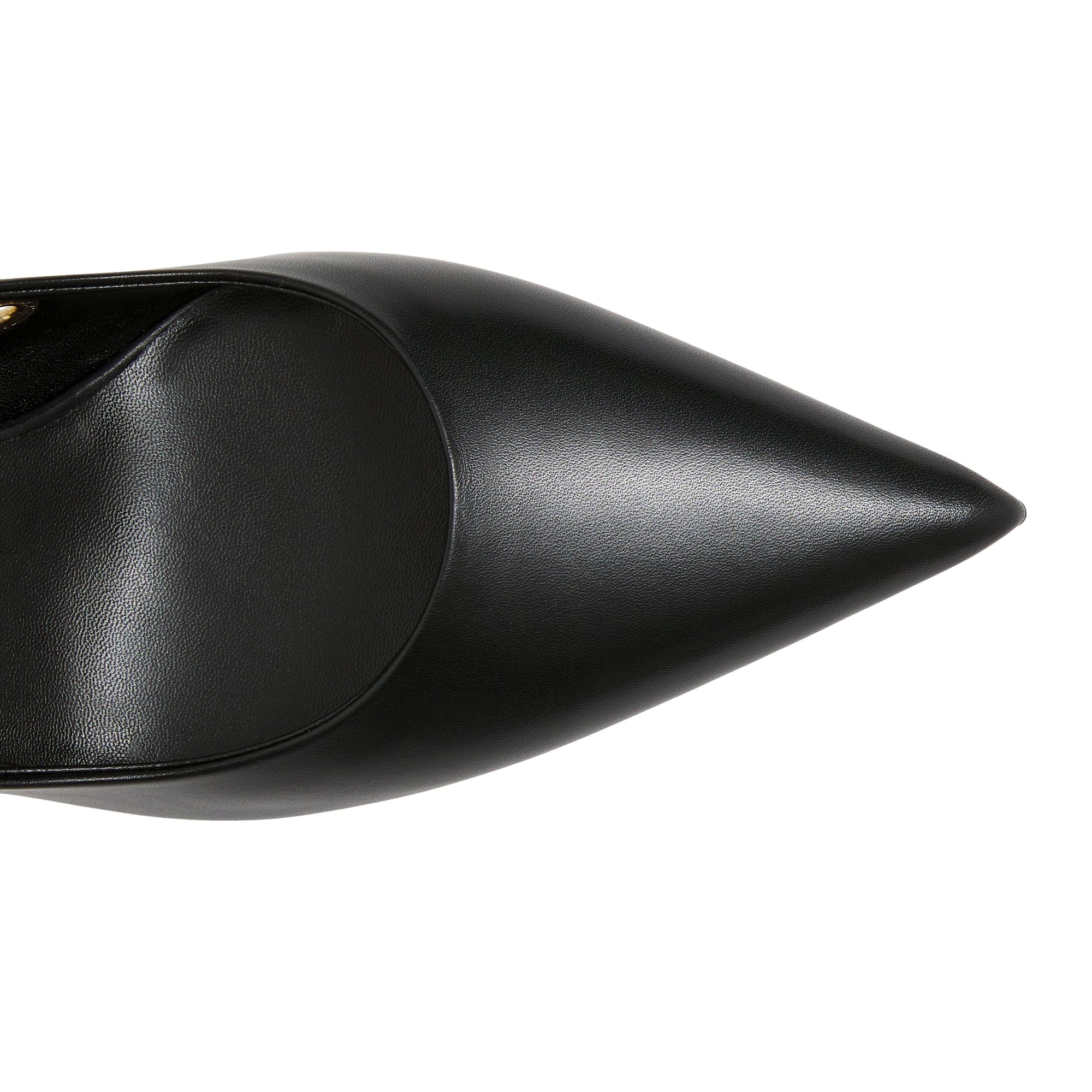 Escarpins à bout pointu en cuir à œillets - Black