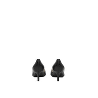 Escarpins à bout pointu en cuir à œillets - Black