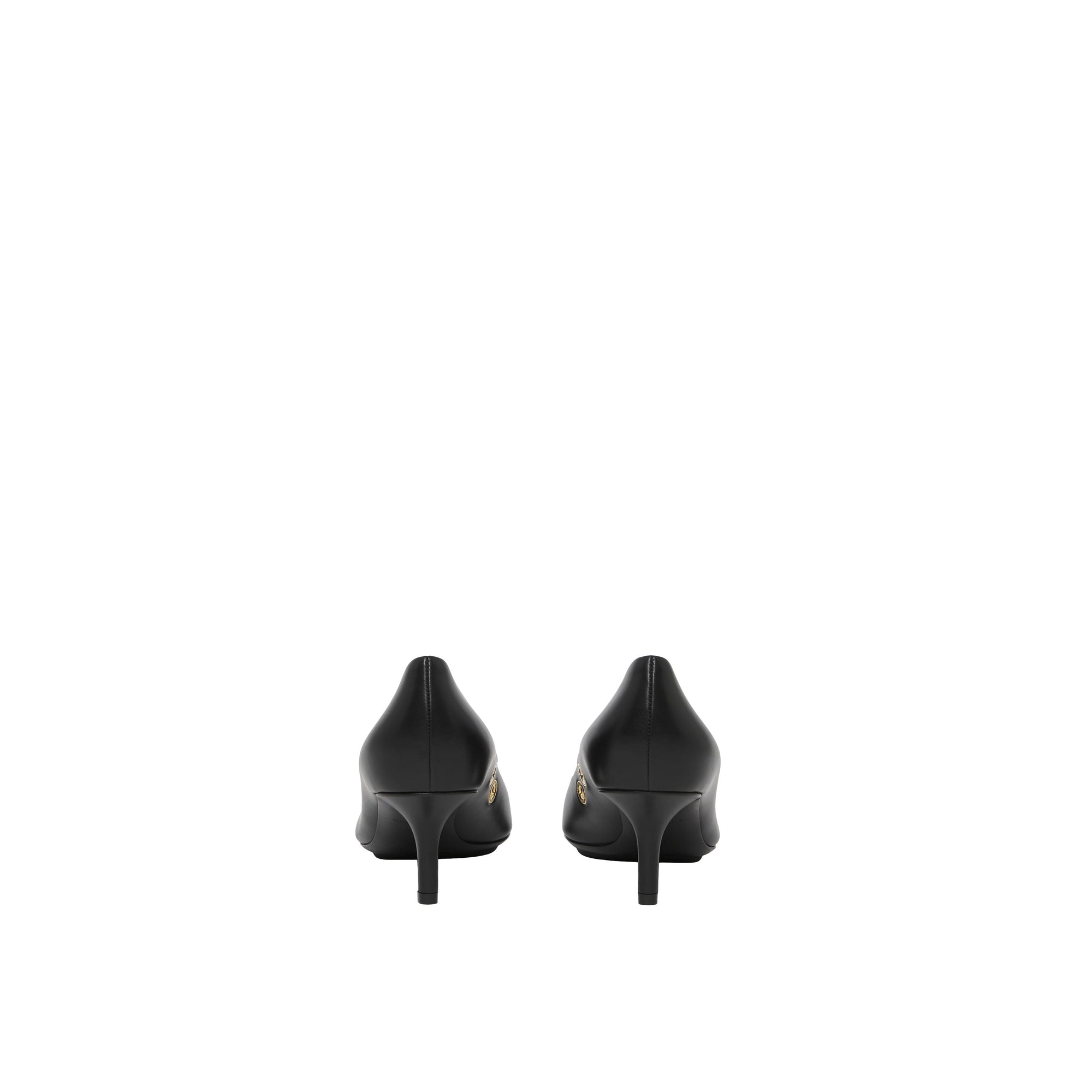 Escarpins à bout pointu en cuir à œillets - Black