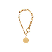 Collier à maillons plaqué or et médaillon - Antique Gold