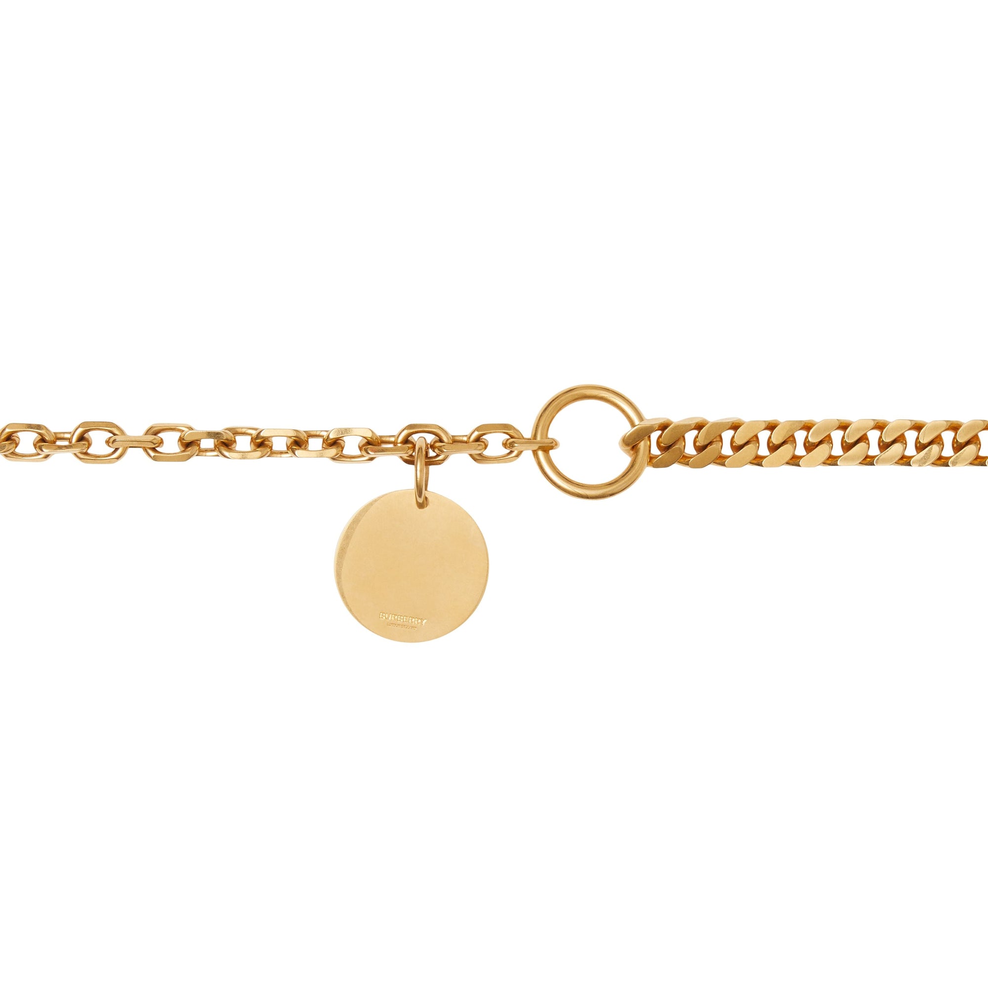 Collier à maillons plaqué or et médaillon - Antique Gold