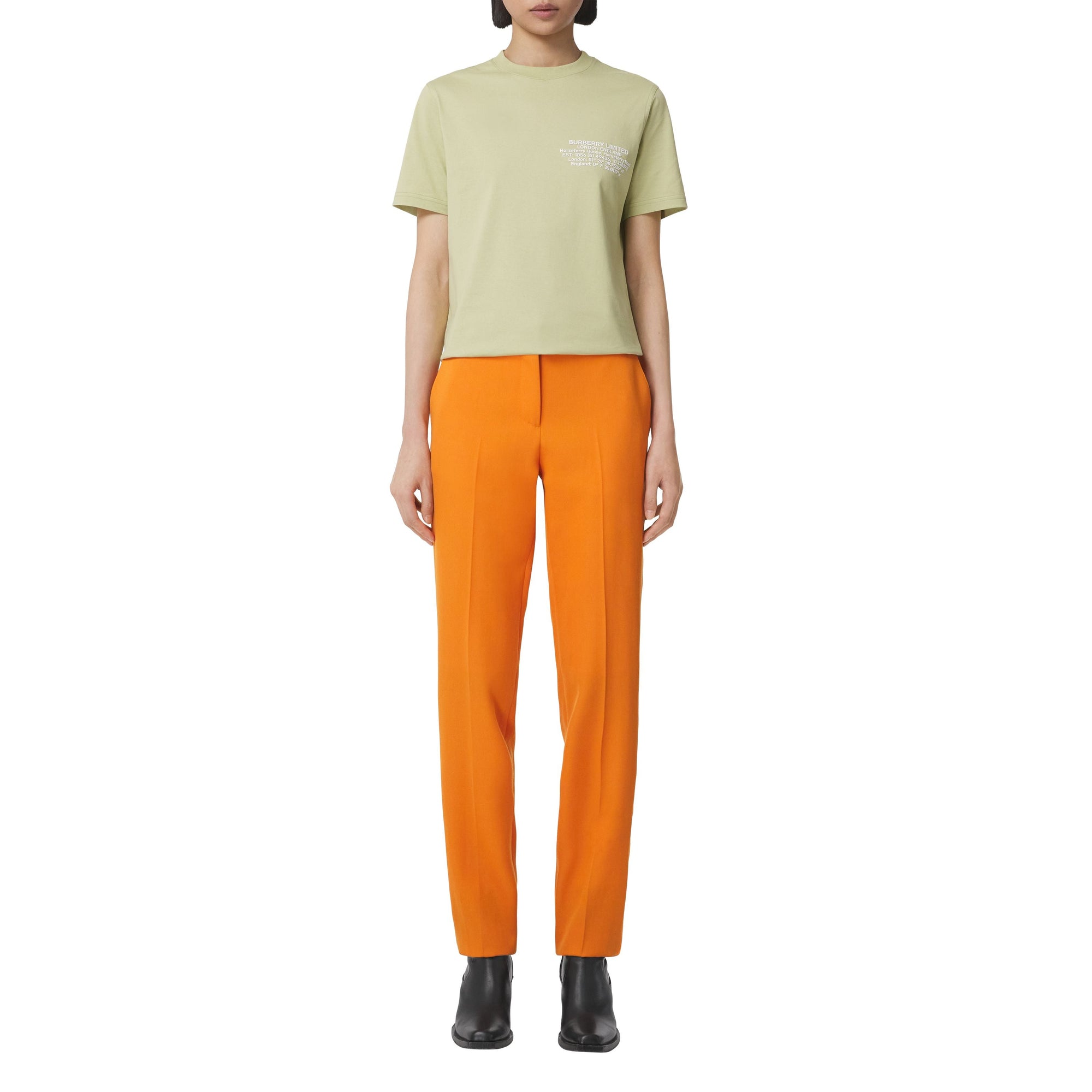 T-shirt en coton avec coordonnées géographiques - Mist Green